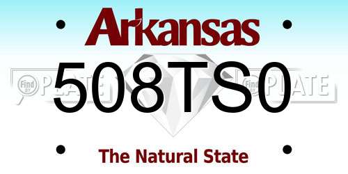 508TS0 Arkansas License Plate