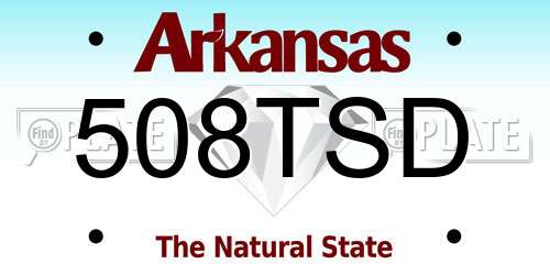 508TSD Arkansas License Plate