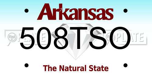 508TSO Arkansas License Plate