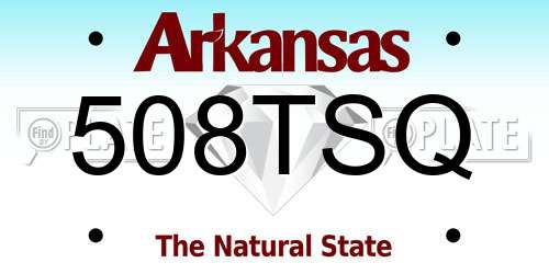 508TSQ Arkansas License Plate