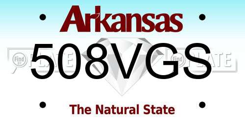 508VGS Arkansas License Plate