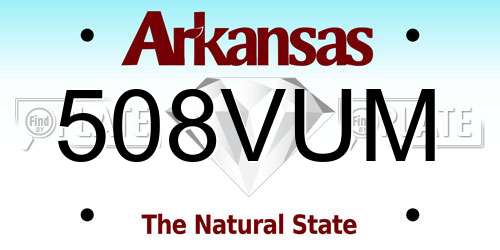 508VUM Arkansas License Plate