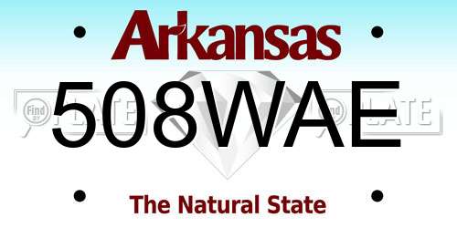 508WAE Arkansas License Plate