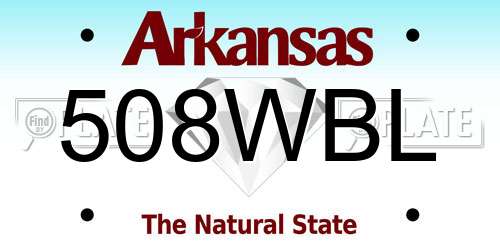 508WBL Arkansas License Plate