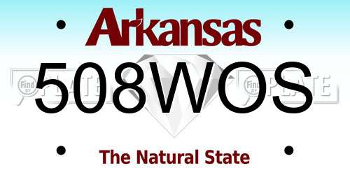 508WOS Arkansas License Plate