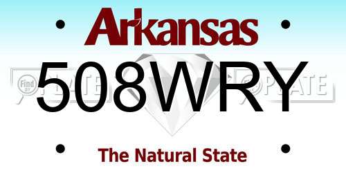 508WRY Arkansas License Plate
