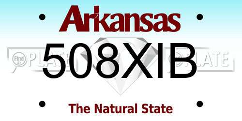 508XIB Arkansas License Plate