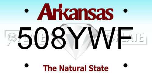 508YWF Arkansas License Plate