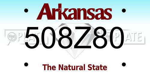 508Z80 Arkansas License Plate