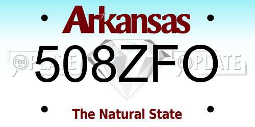 508ZFO Arkansas License Plate