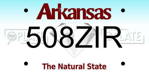 508ZIR Arkansas License Plate