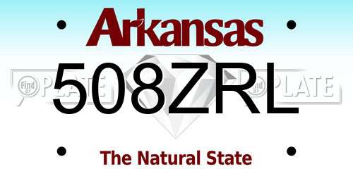 508ZRL Arkansas License Plate