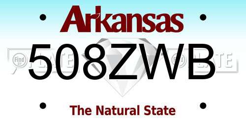 508ZWB Arkansas License Plate