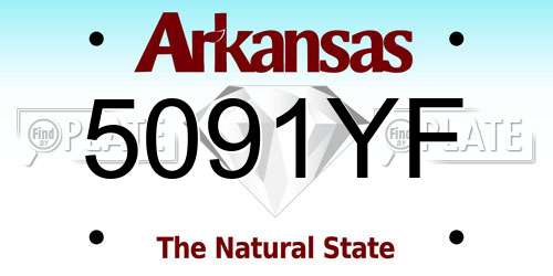 5091YF Arkansas License Plate