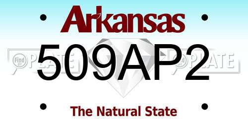 509AP2 Arkansas License Plate