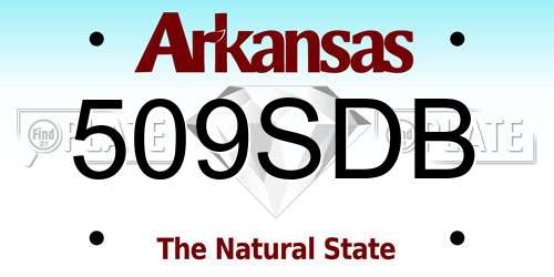 509SDB Arkansas License Plate