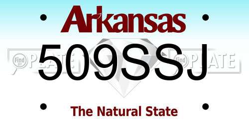 509SSJ Arkansas License Plate