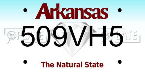 509VH5 Arkansas License Plate