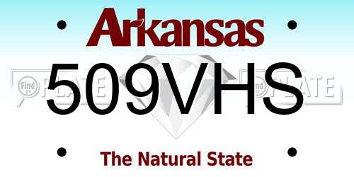 509VHS Arkansas License Plate