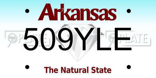 509YLE Arkansas License Plate
