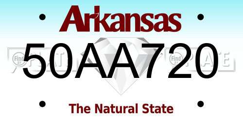 50AA720 Arkansas License Plate