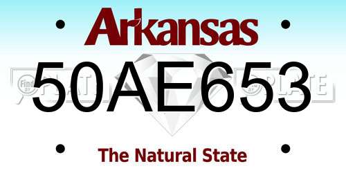 50AE653 Arkansas License Plate