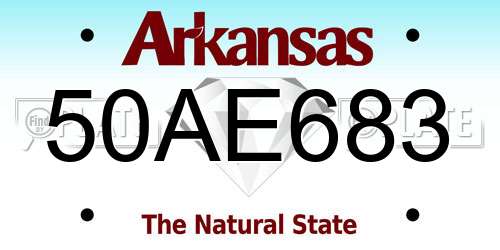 50AE683 Arkansas License Plate