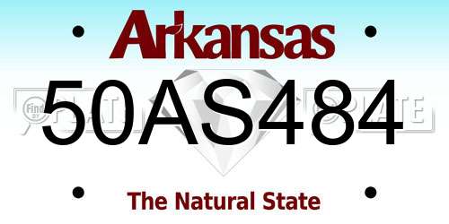 50AS484 Arkansas License Plate