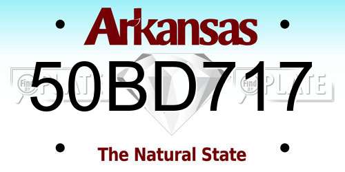 50BD717 Arkansas License Plate