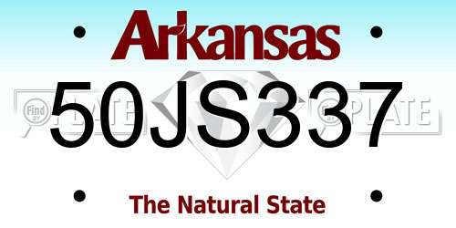 50JS337 Arkansas License Plate
