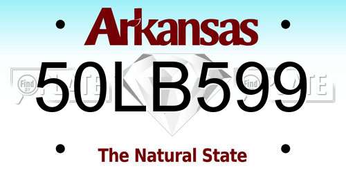 50LB599 Arkansas License Plate