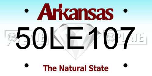 50LE107 Arkansas License Plate