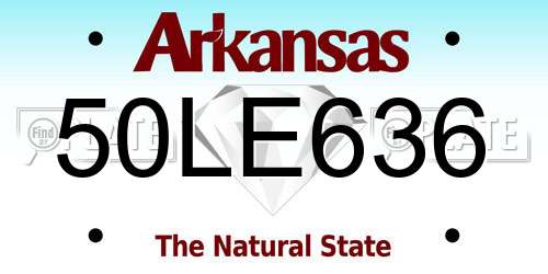 50LE636 Arkansas License Plate