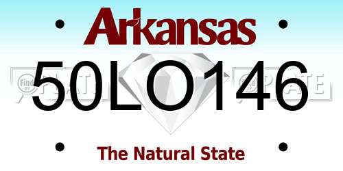 50LO146 Arkansas License Plate