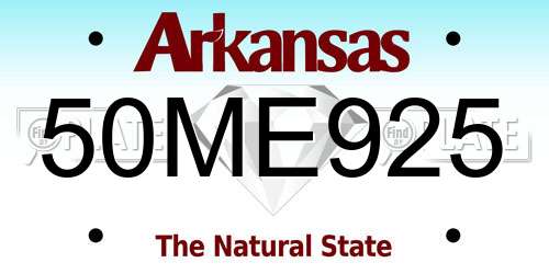 50ME925 Arkansas License Plate