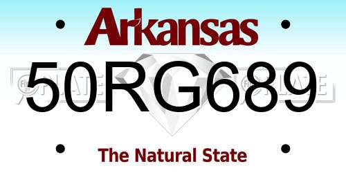 50RG689 Arkansas License Plate