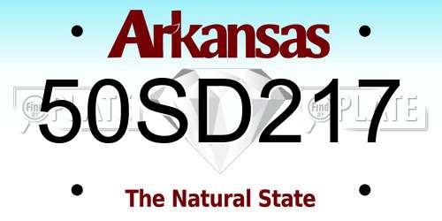 50SD217 Arkansas License Plate