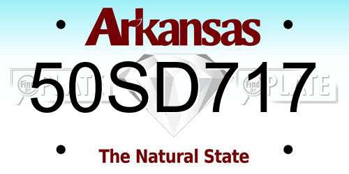 50SD717 Arkansas License Plate