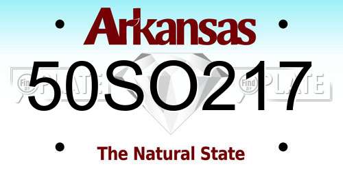 50SO217 Arkansas License Plate