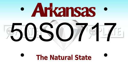 50SO717 Arkansas License Plate