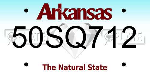 50SQ712 Arkansas License Plate