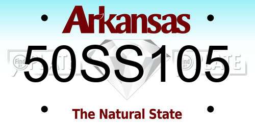 50SS105 Arkansas License Plate