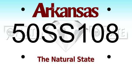 50SS108 Arkansas License Plate