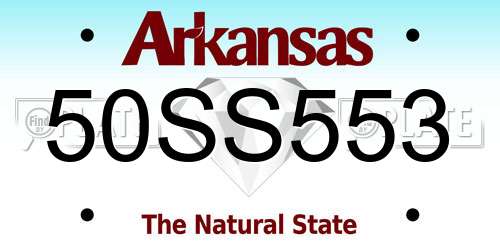 50SS553 Arkansas License Plate