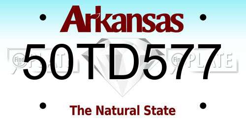 50TD577 Arkansas License Plate