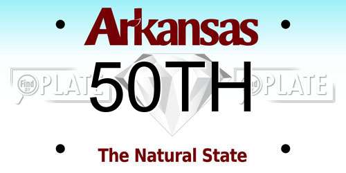 50TH Arkansas License Plate