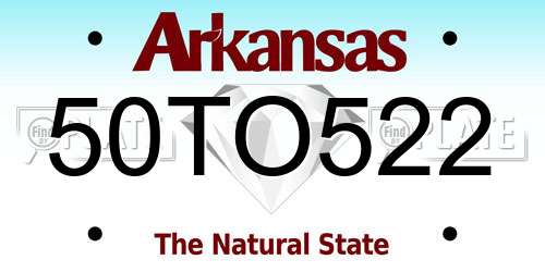 50TO522 Arkansas License Plate