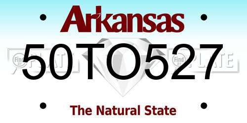 50TO527 Arkansas License Plate