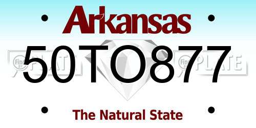50TO877 Arkansas License Plate