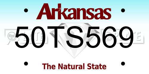 50TS569 Arkansas License Plate